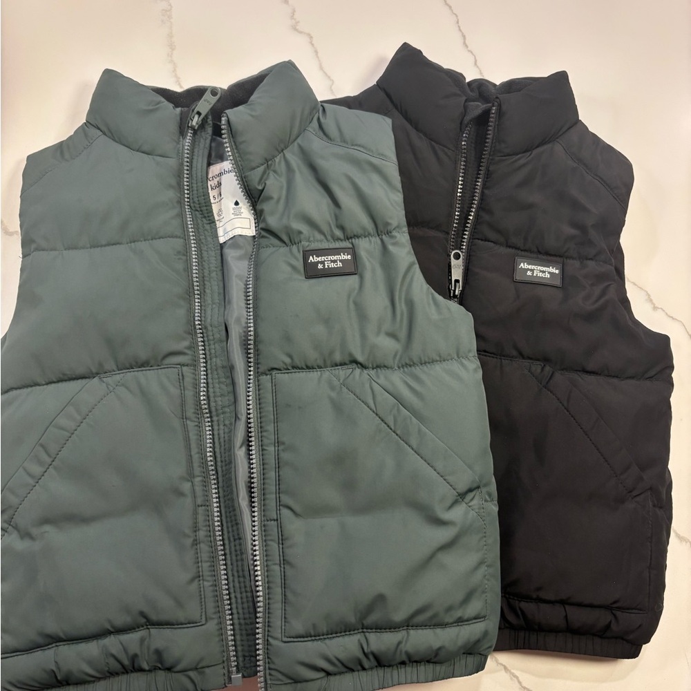 Abercrombie & Fitch Kids Puffer Vest - Green and Black